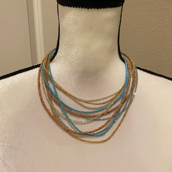MULTI STRAND BEADED NECKLACE - Picture 1 of 5